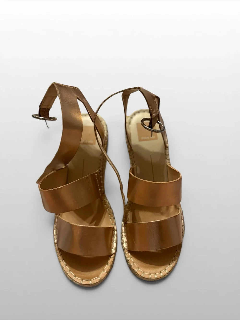 Dolce Vita Metallic Bronze Espadrille Wedge Sandals Size 8